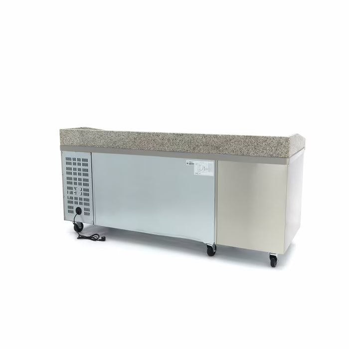 Pizzawerkbank - 202 cm - 2 Deuren - 5 x 1/6 GN - 7 Laden