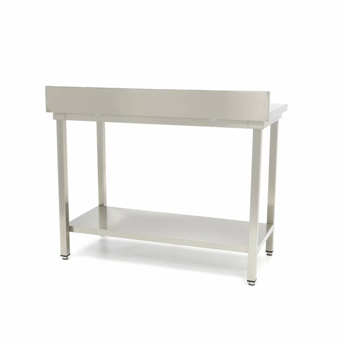 Werktafel rvs - 60 x 70 cm - Verstelbare Hoogte - met Spatrand