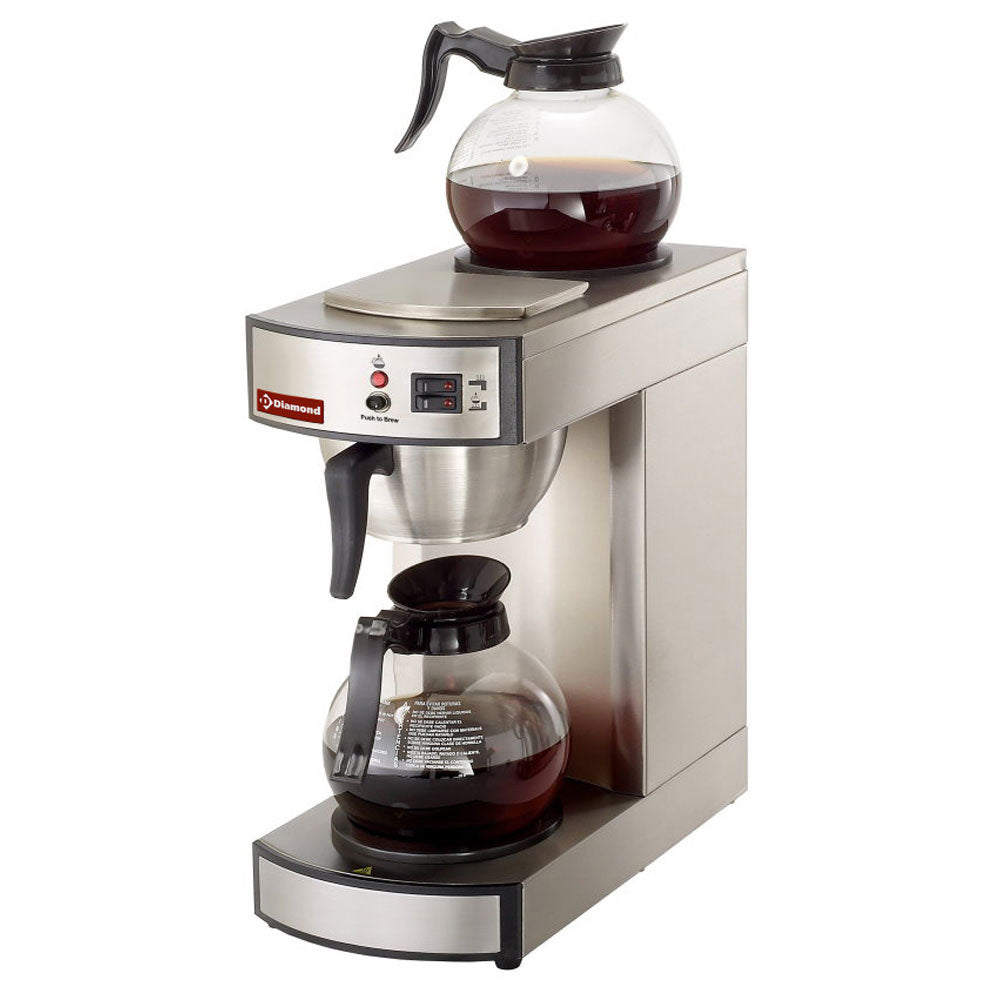 Automatische percolator met 1 groep en 2 warmhoudplaten, 12 kopjes in 6 minuten, Diamond PCF-A2/F