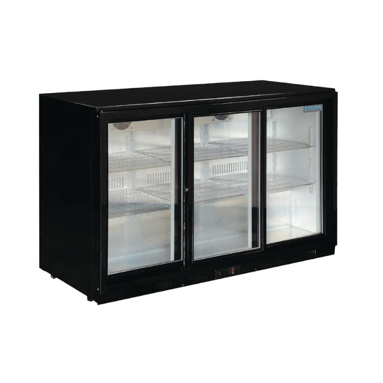 Polar G-serie 3-deurs barkoeling met schuifdeuren zwart 330L
