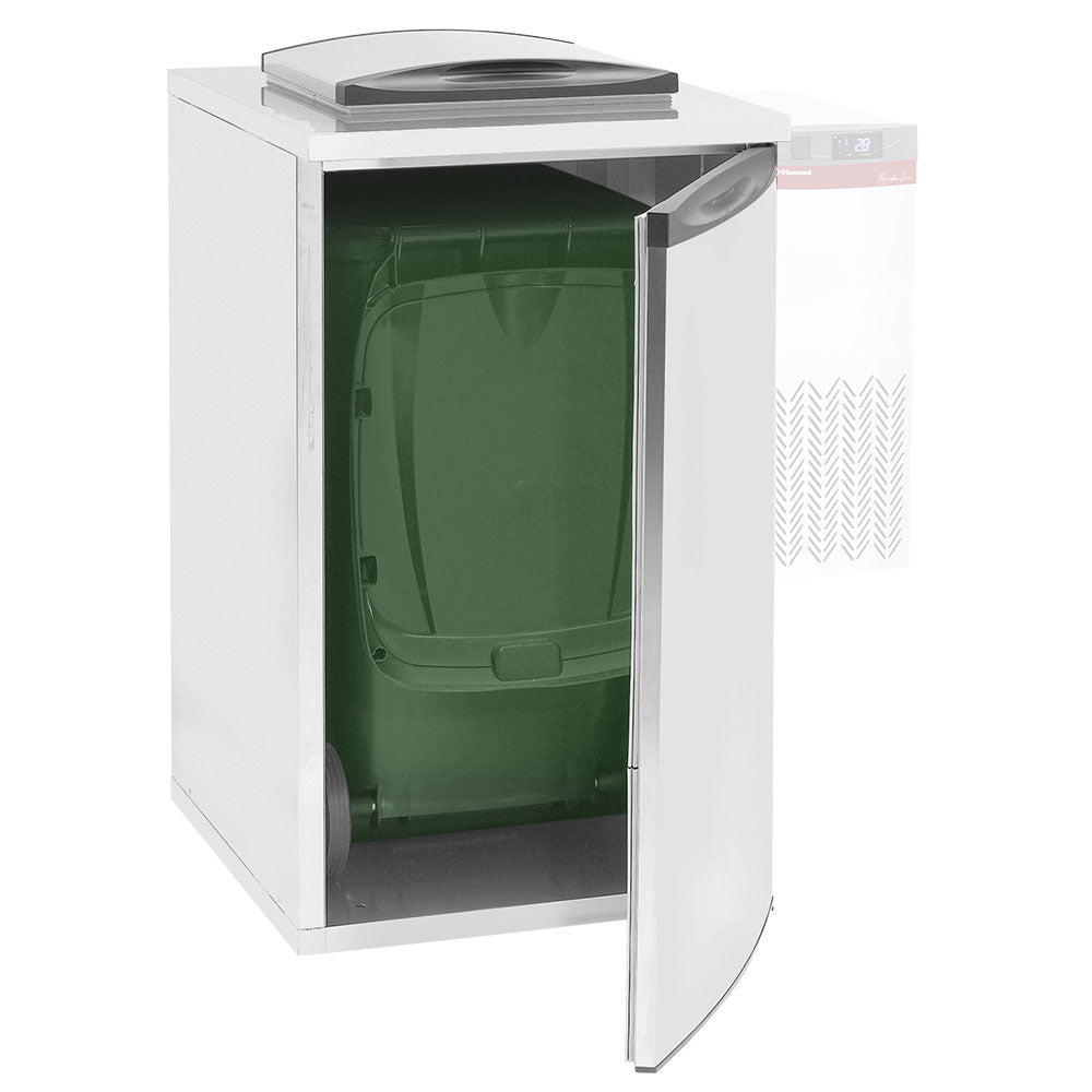 Vuilnisbakkenkoeler van rvs voor 1 afvalcontainer van 240 liter, zonder koelunit, Diamond RDY-1C