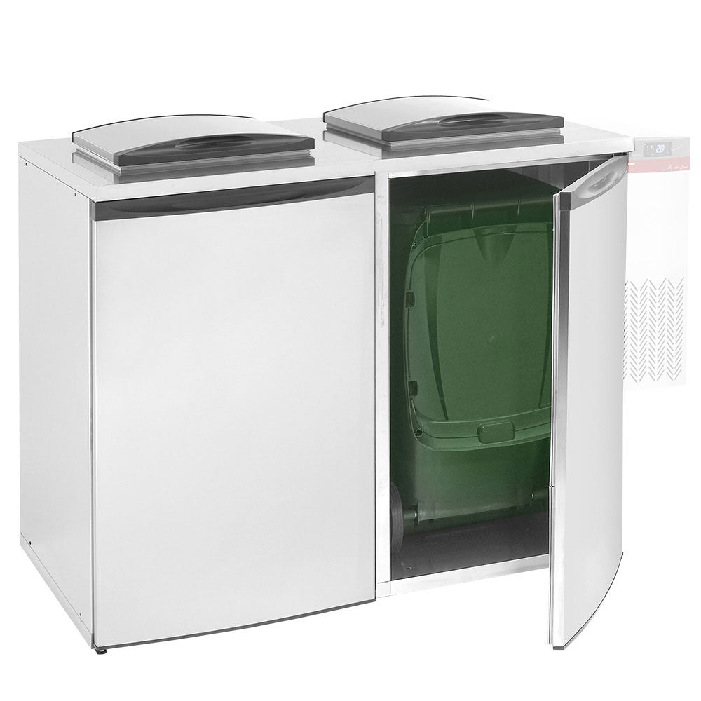 Vuilnisbakkenkoeler van rvs voor 2 afvalcontainers van 240 liter, zonder koelunit, Diamond RDY-2C