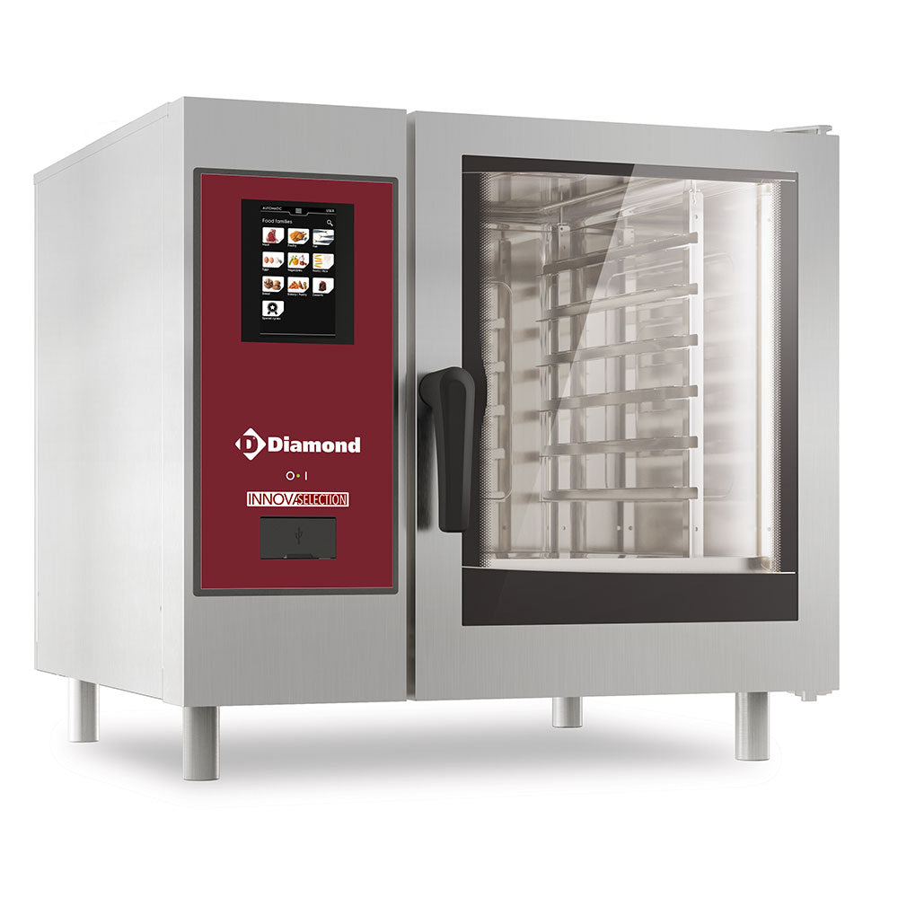Gasoven TOUCH met boilerstoom en hetelucht, 6 x GN 1/1, met reinigingsfunctie, Diamond SBGT/XC-06
