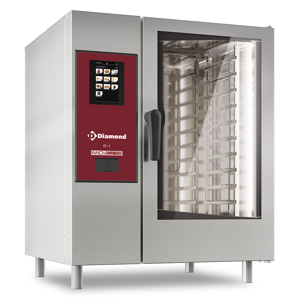 Gasoven TOUCH met boilerstoom en hetelucht, 10 x GN 1/1, met reinigingsfunctie, Diamond SBGT/XC-10