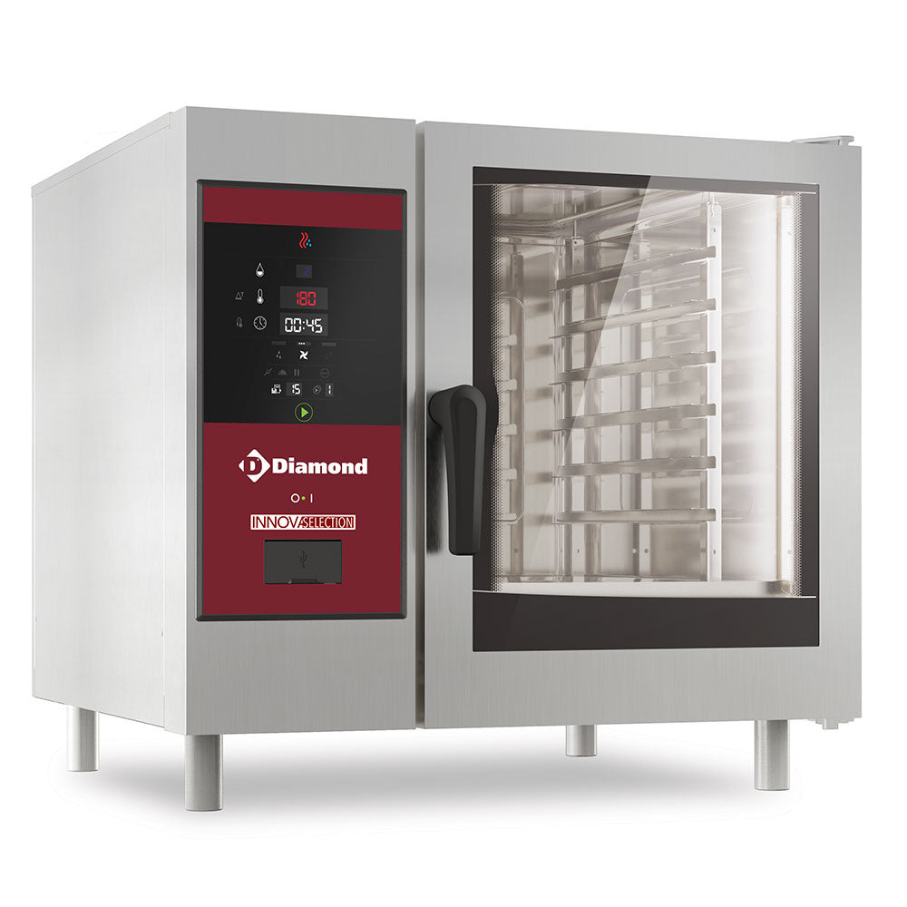 Gasoven met directe stoom en hetelucht, 6 x GN 1/1, met reinigingsfunctie, Diamond SDG/XC-06