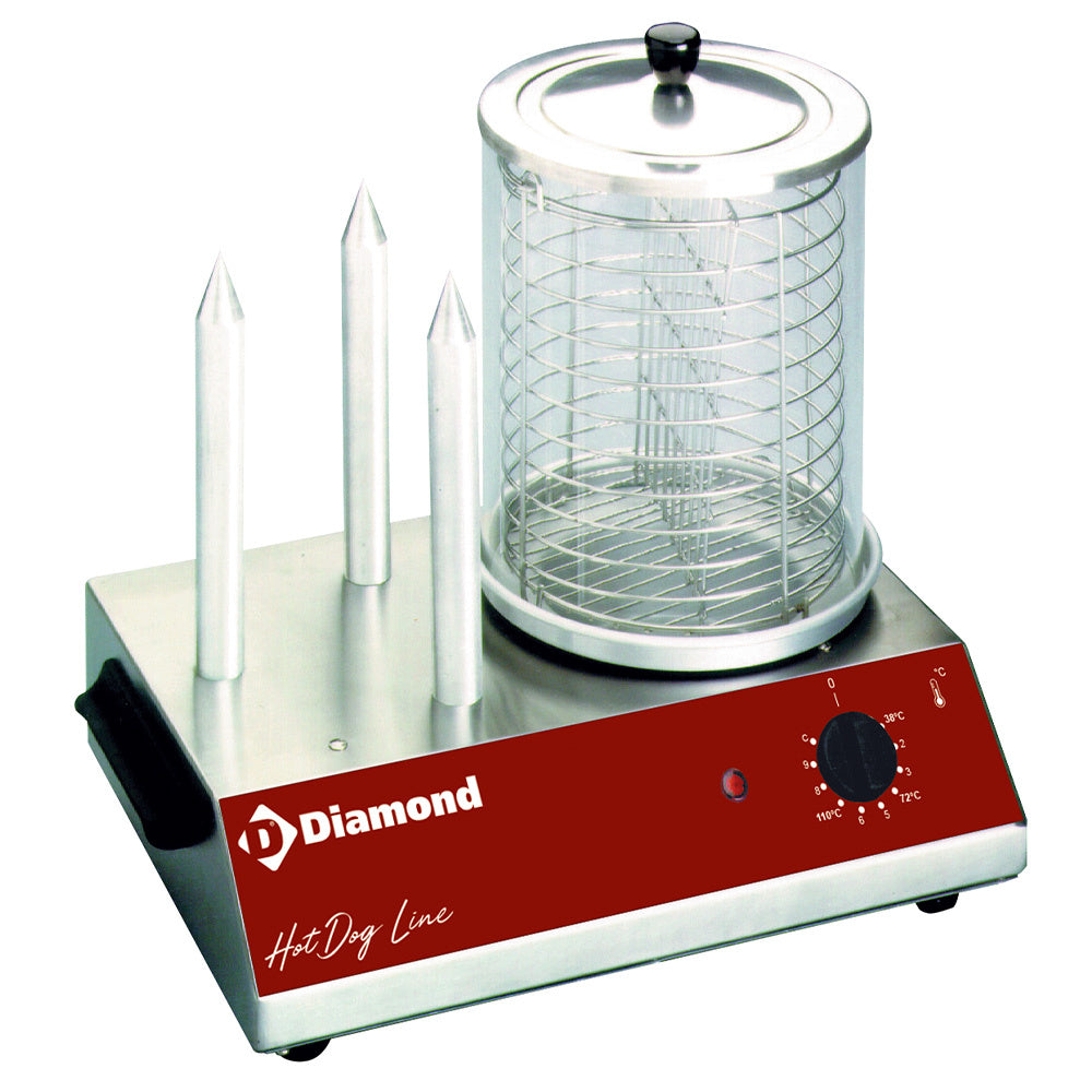 Elektrische worstenwarmer met 3 broodjeswarmers, Diamond STAR-HD/R