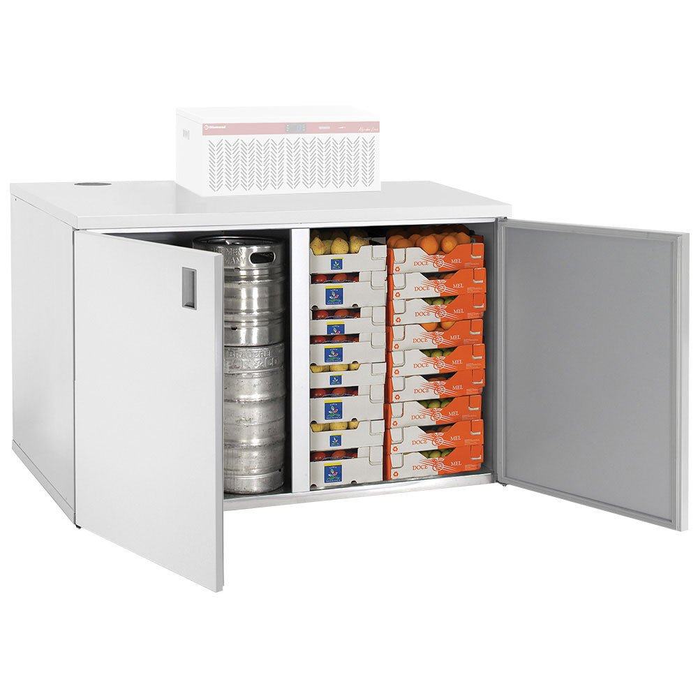 Demonteerbare koelkist 1400 liter voor vaten, 2 deuren, wit, zonder koelunit, Diamond RBB/3_3