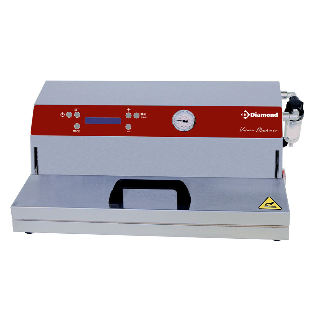 Vacuümmachine zonder kamer van roestvrij staal, pomp 32 l/min, dubbele las 43 cm, Diamond VAX/45-DSL