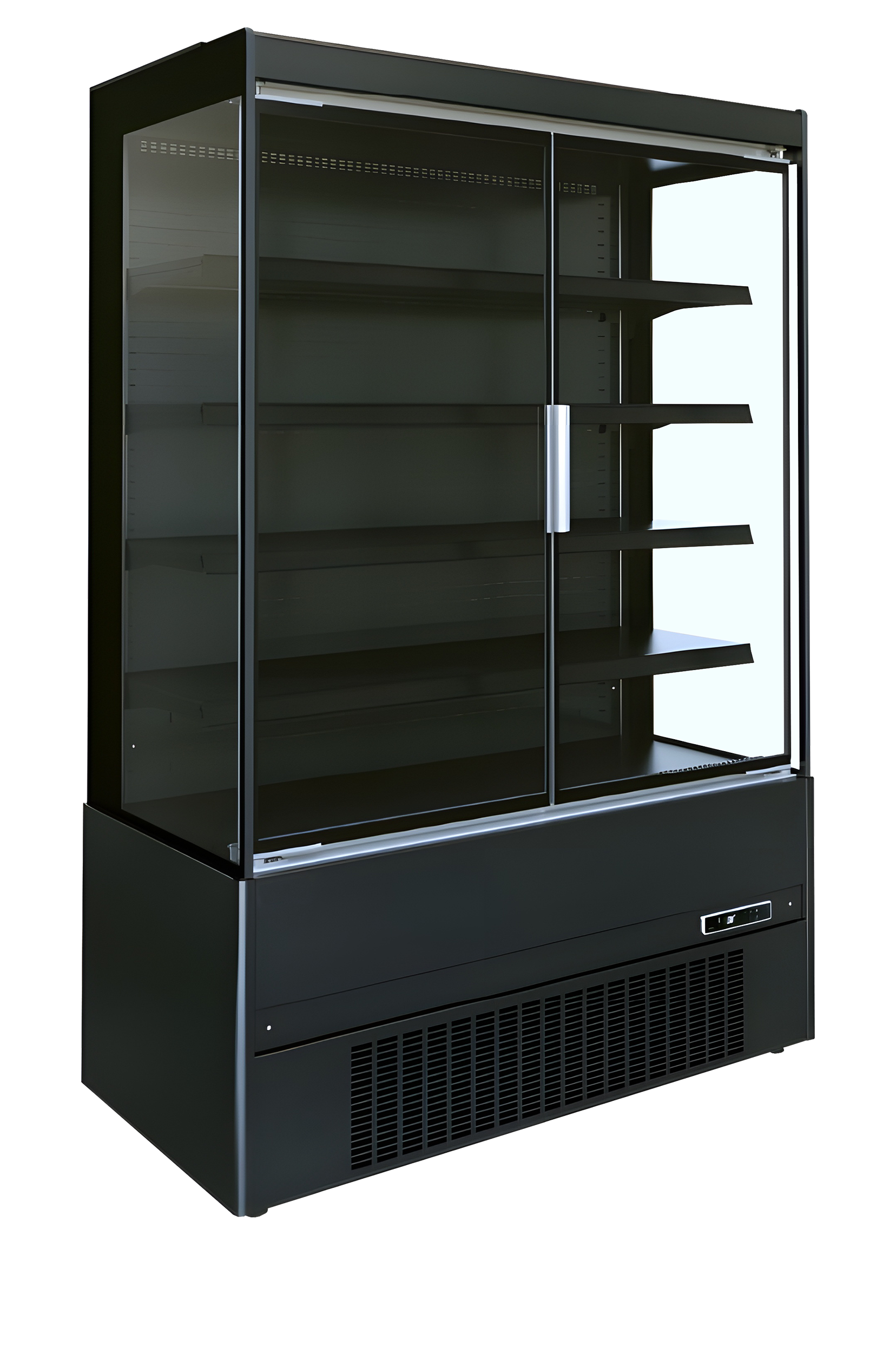 TEFCOLD Wandkoeler zwart met glasdeuren MCB130H (ECRON BK)