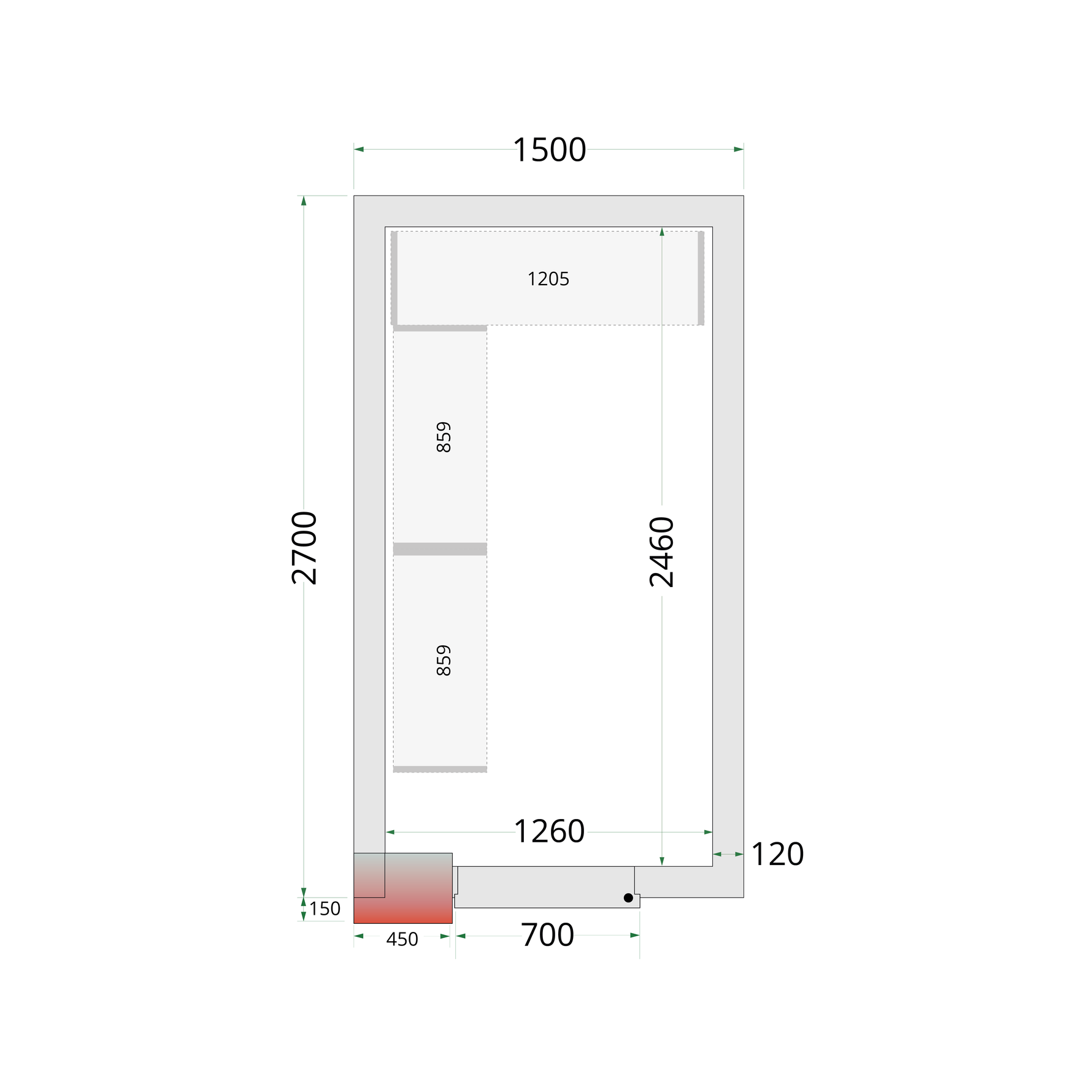TEFCOLD Vriescelpanelen 120 mm CR 150x270x220