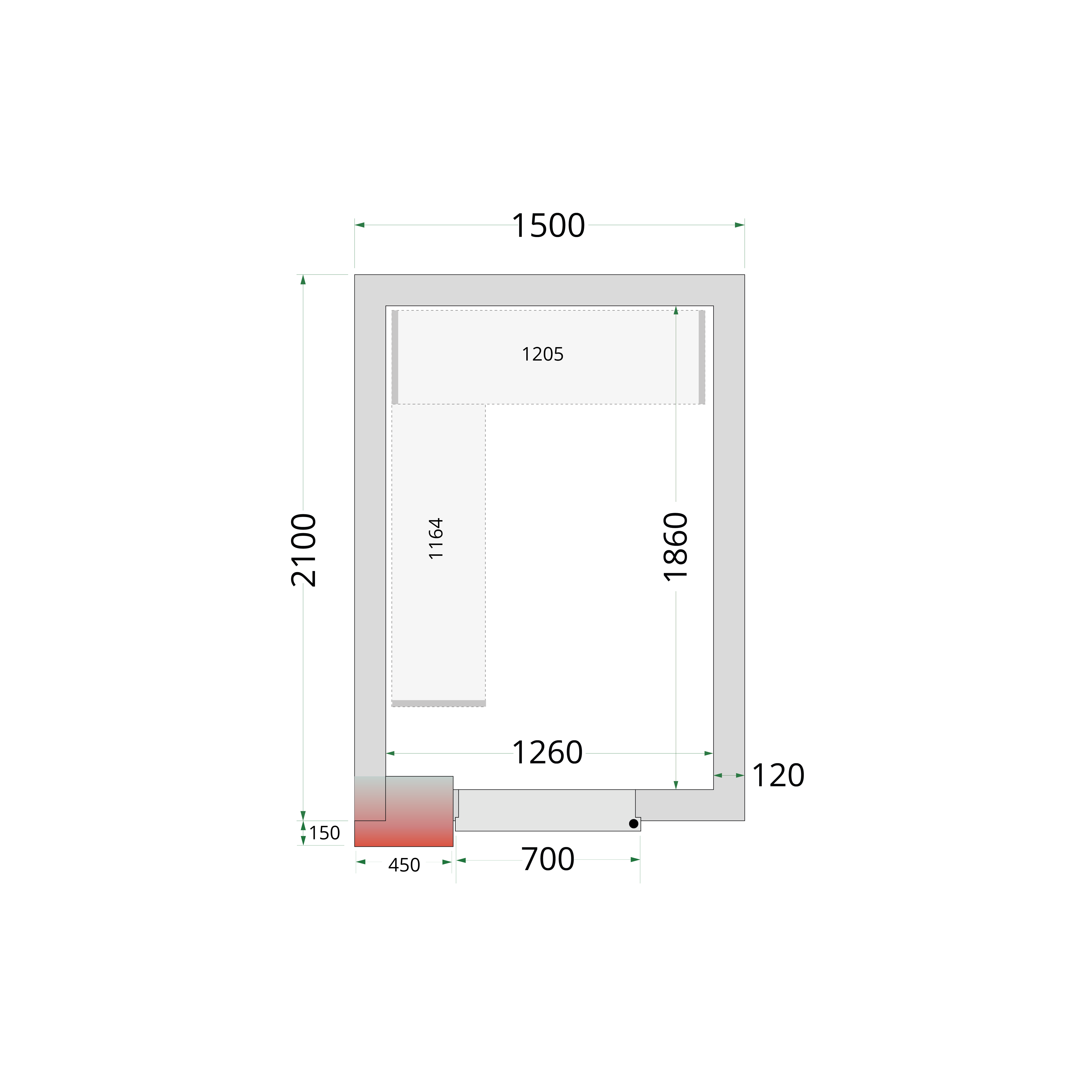 TEFCOLD Vriescelpanelen 120 mm CR 150x210x220
