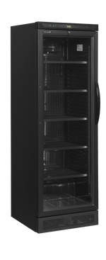 TEFCOLD Zwarte flessenkoeler, links scharnierend CEV425 BLACK L/H