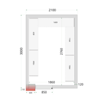 TEFCOLD Vriescelpanelen 120 mm - 850 mm brede deur CR 210x300x220 WD