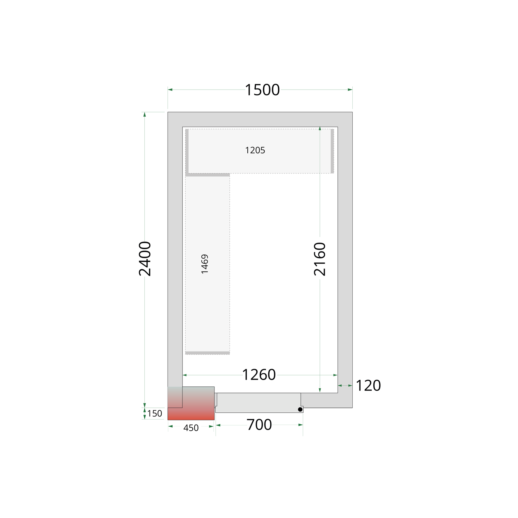 TEFCOLD Vriescelpanelen 120 mm CR 150x240x220