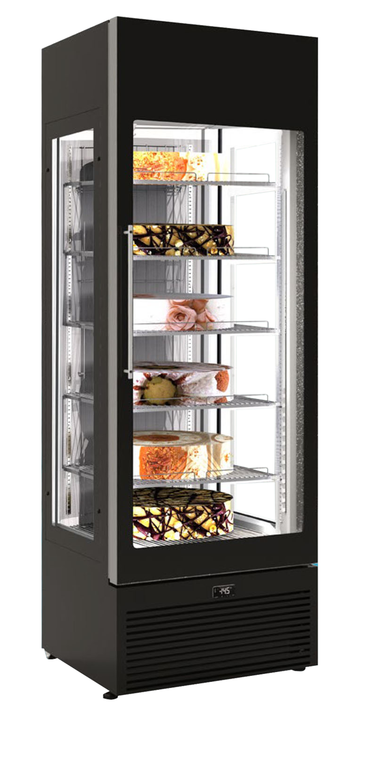 TEFCOLD Geventileerde gebaksvitrine met glasdeur  VENERE PS