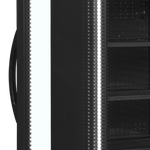 TEFCOLD Zwarte flessenkoeler, links scharnierend CEV425 BLACK L/H