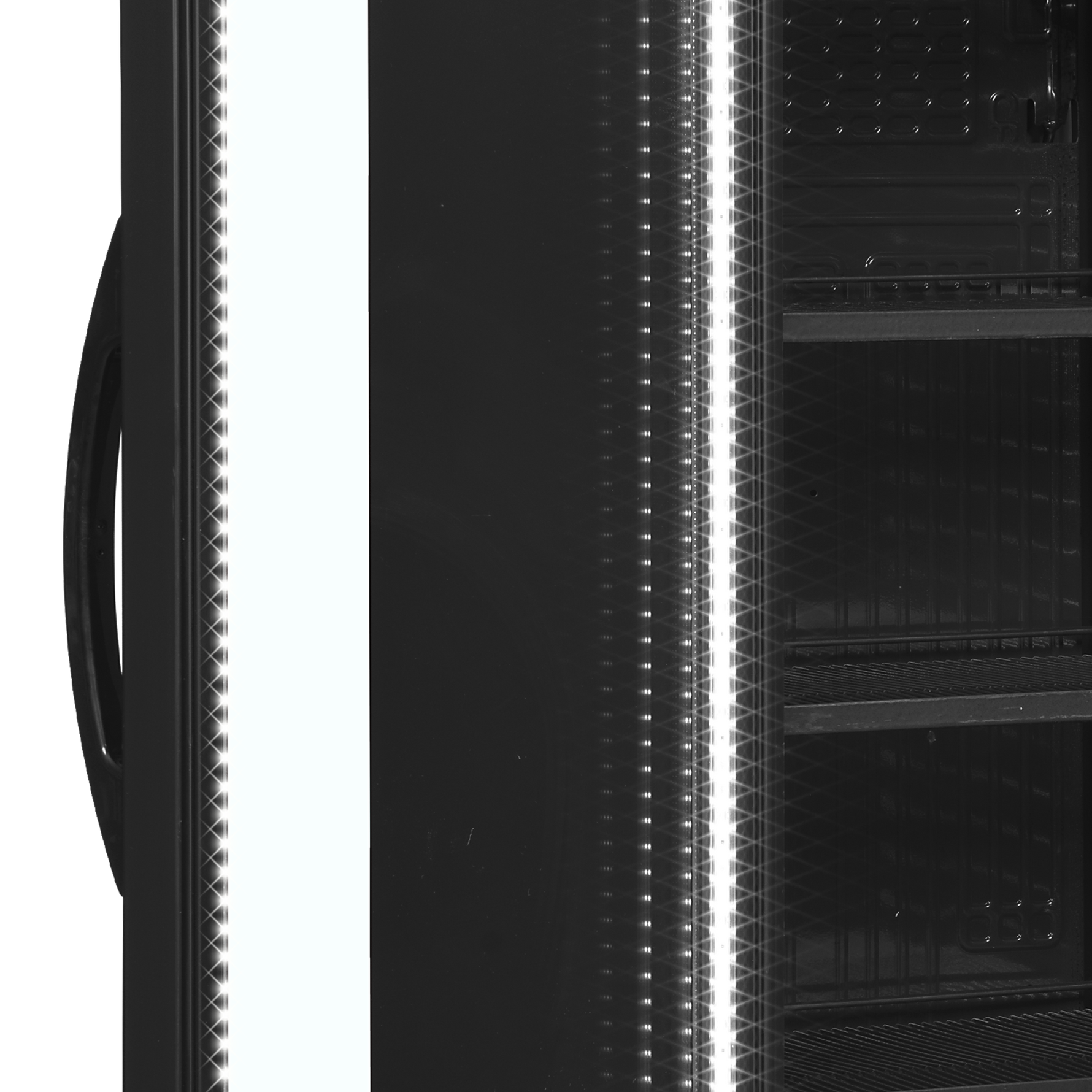 TEFCOLD Zwarte flessenkoeler, links scharnierend CEV425 BLACK L/H