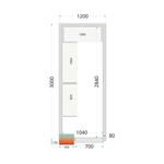 TEFCOLD Koelcelpanelen 80 mm - zonder vloer CR 120x300x212 NF