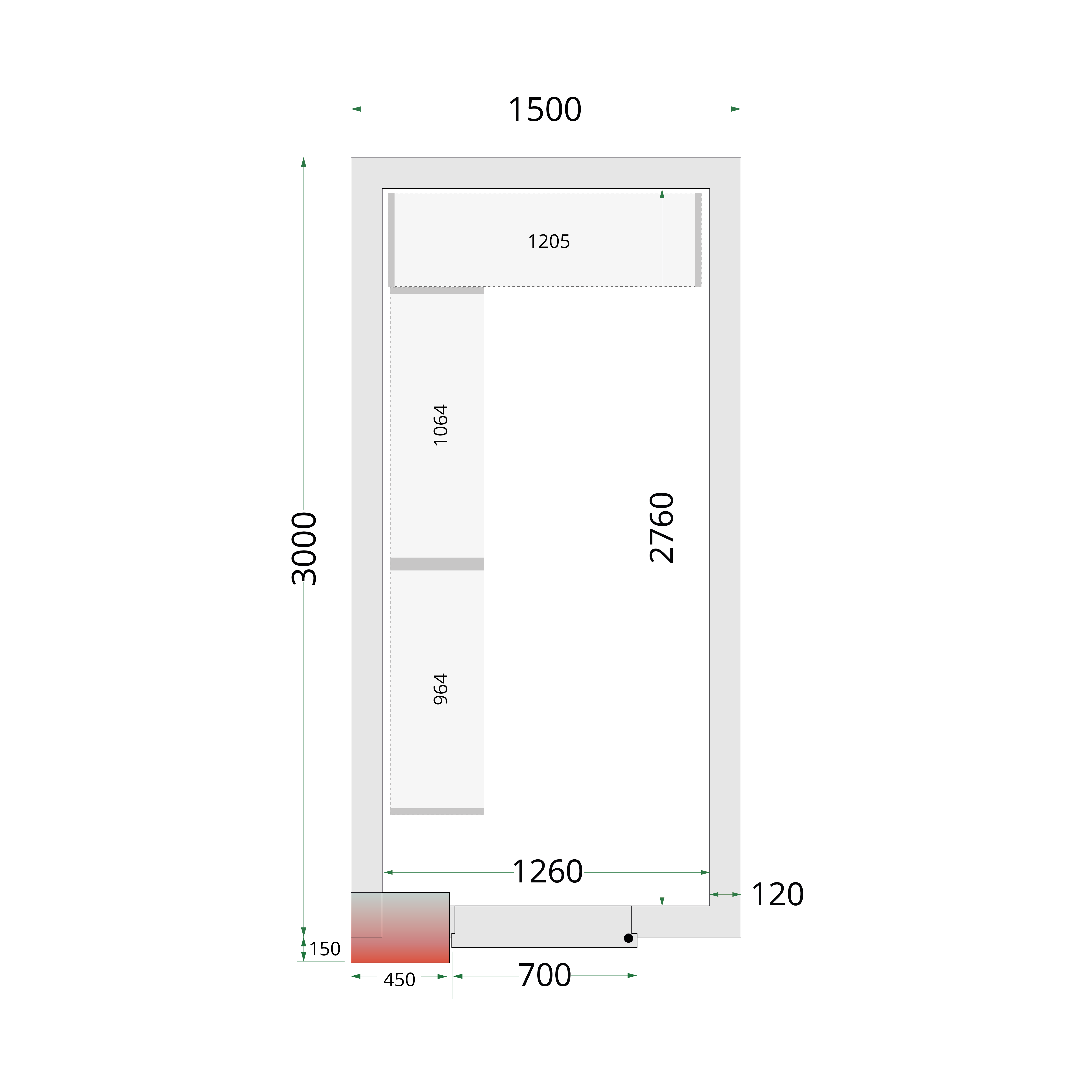 TEFCOLD Vriescelpanelen 120 mm CR 150x300x220