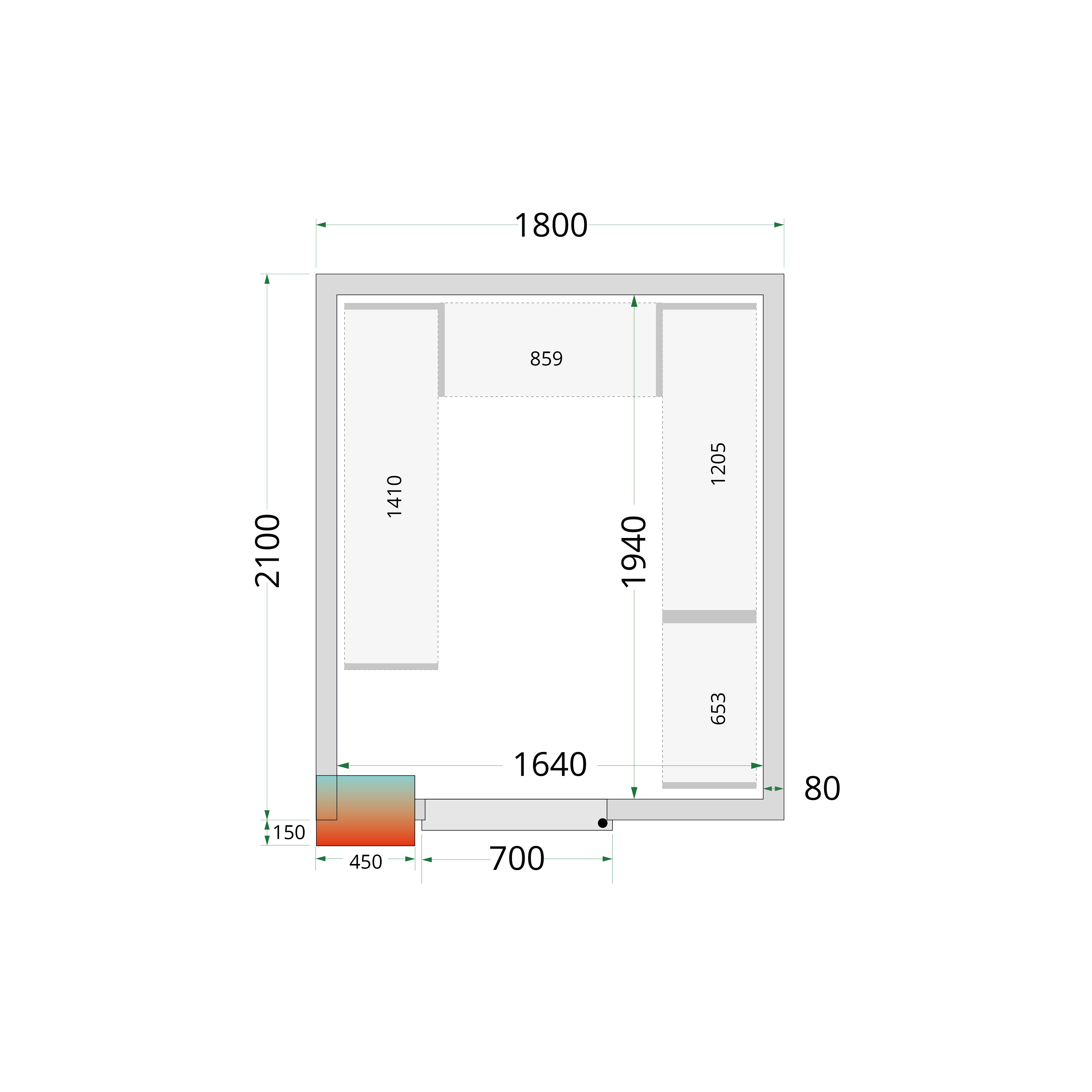 TEFCOLD Koelcelpanelen 80 mm CR 180x210x220