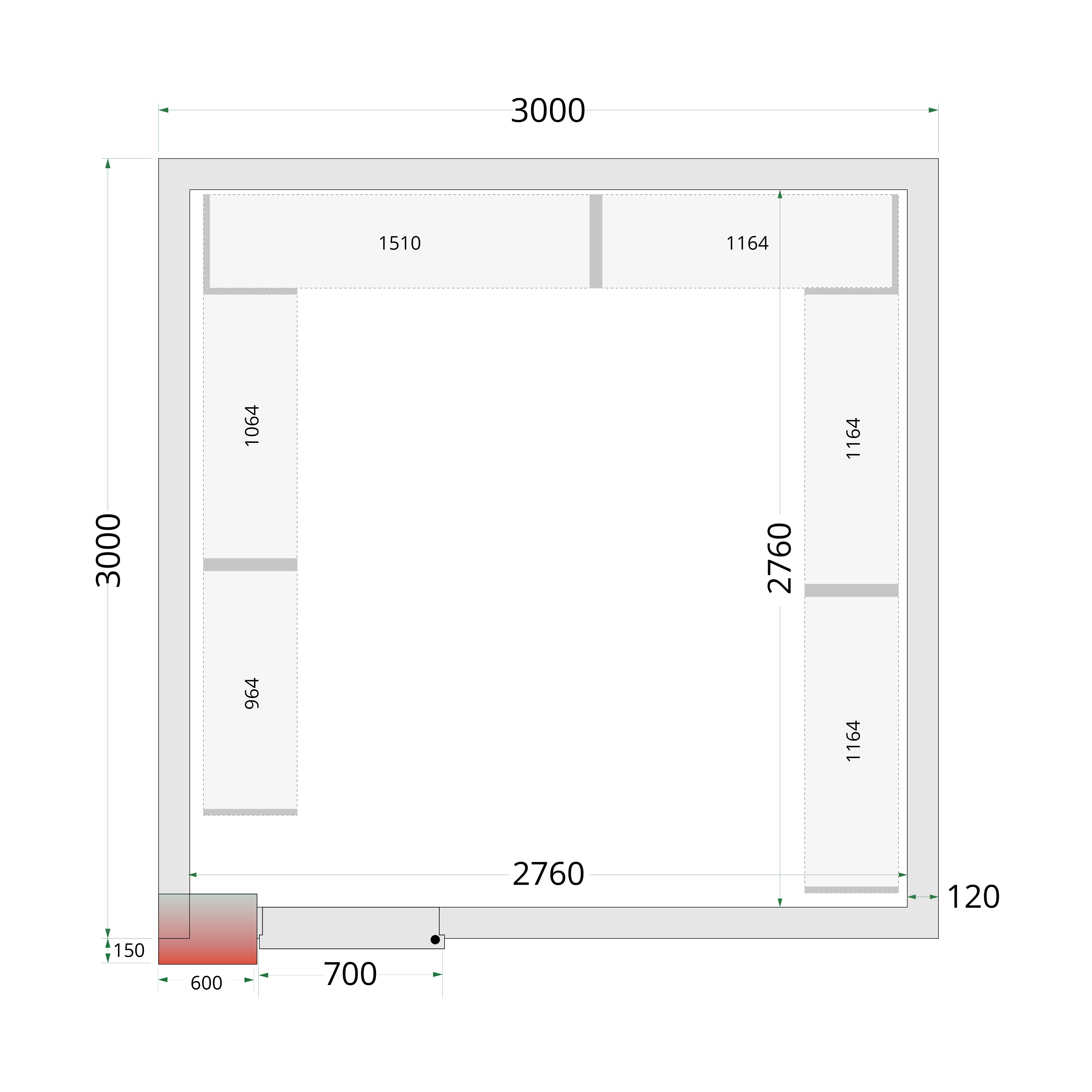 TEFCOLD Vriescelpanelen 120 mm CR 300x300x220