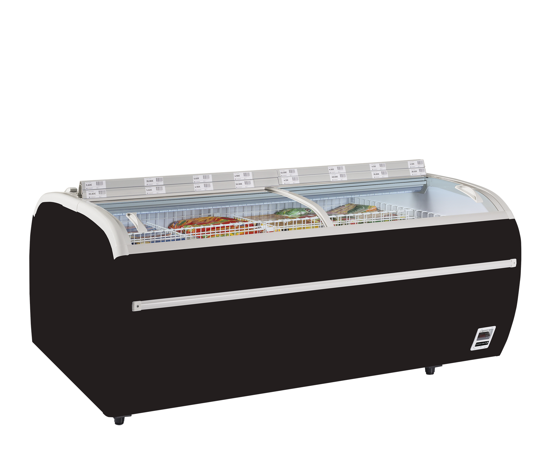 TEFCOLD Zwarte supermarktvriezer TWIN 220B-F