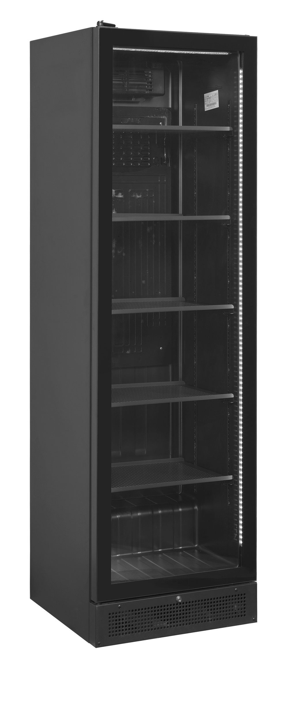 TEFCOLD Zwarte displaykoeler, linkerkant scharnierend SCU1425 FRAMELESS L/H