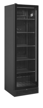 TEFCOLD Zwarte displaykoeler, linkerkant scharnierend SCU1425 FRAMELESS L/H