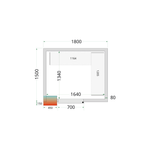 TEFCOLD Koelcelpanelen 80 mm - zonder vloer CR 180x150x212 NF