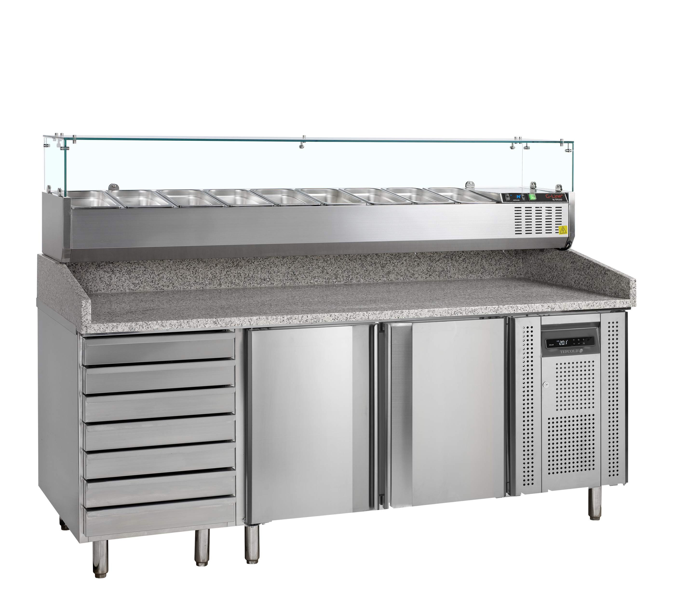 TEFCOLD Pizzatafel incl. unit voor toppings PT1310 + GVC38-200