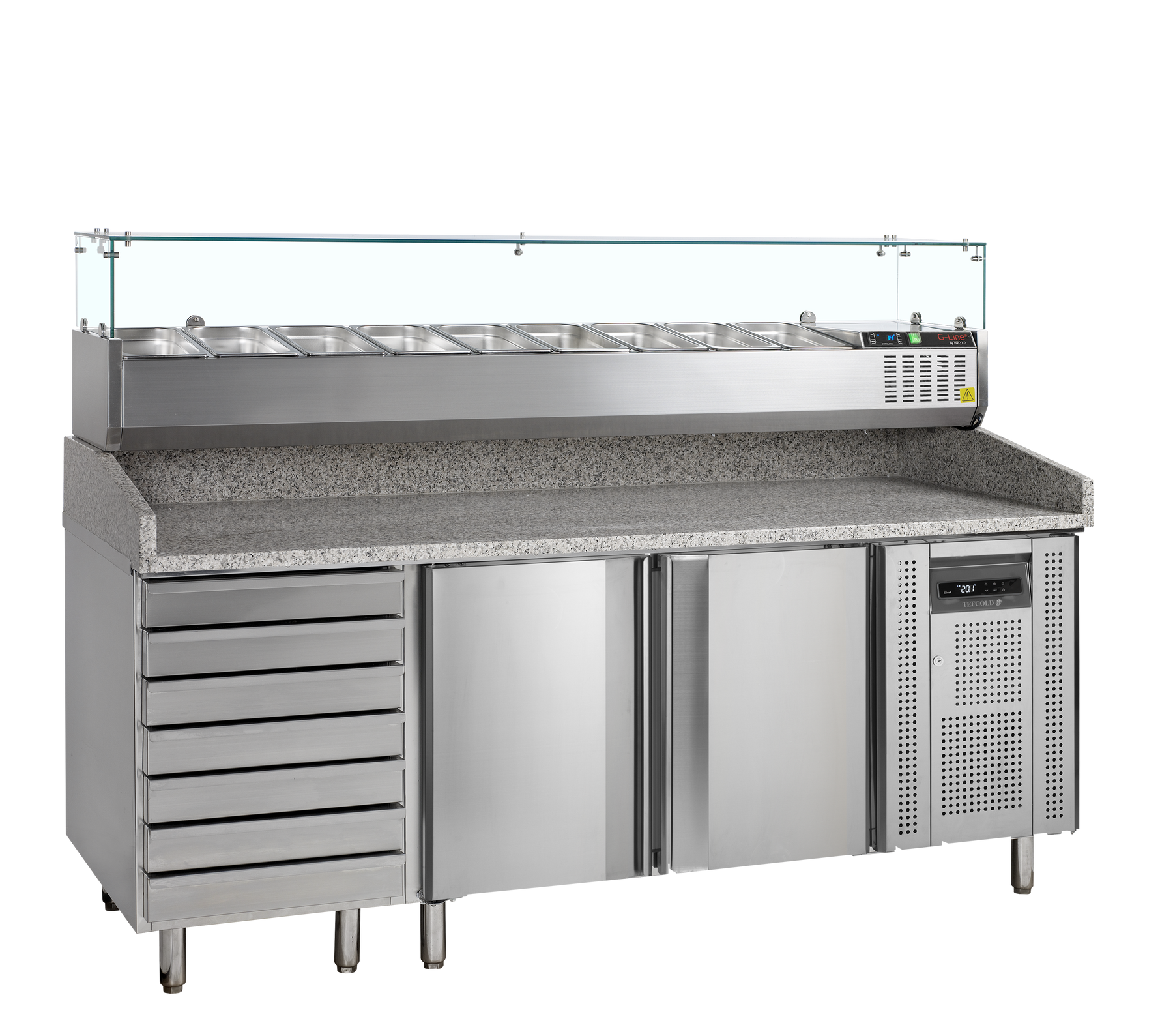 TEFCOLD Pizzatafel incl. unit voor toppings PT1310 + GVC38-200