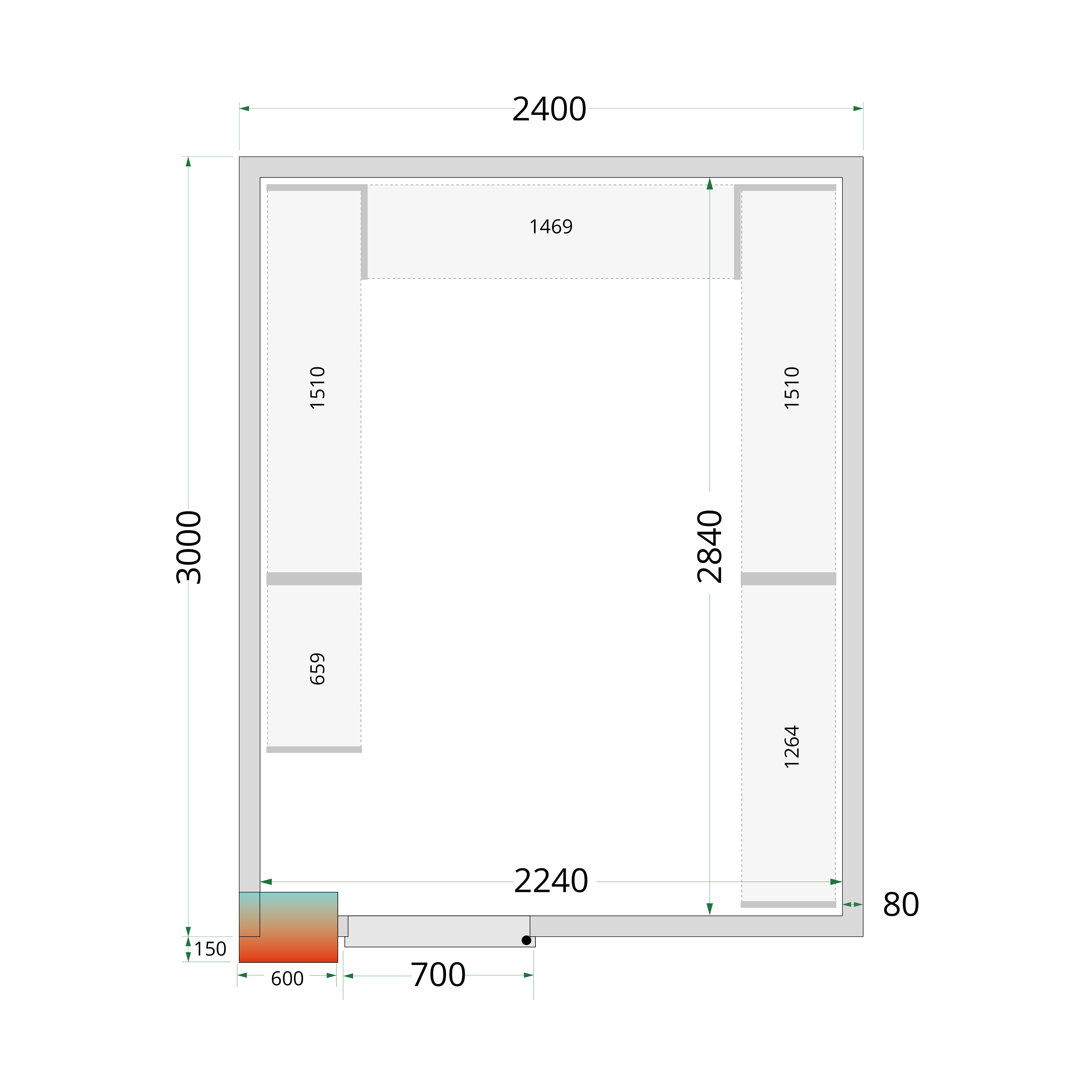 TEFCOLD Koelcelpanelen 80 mm CR 240x300x220