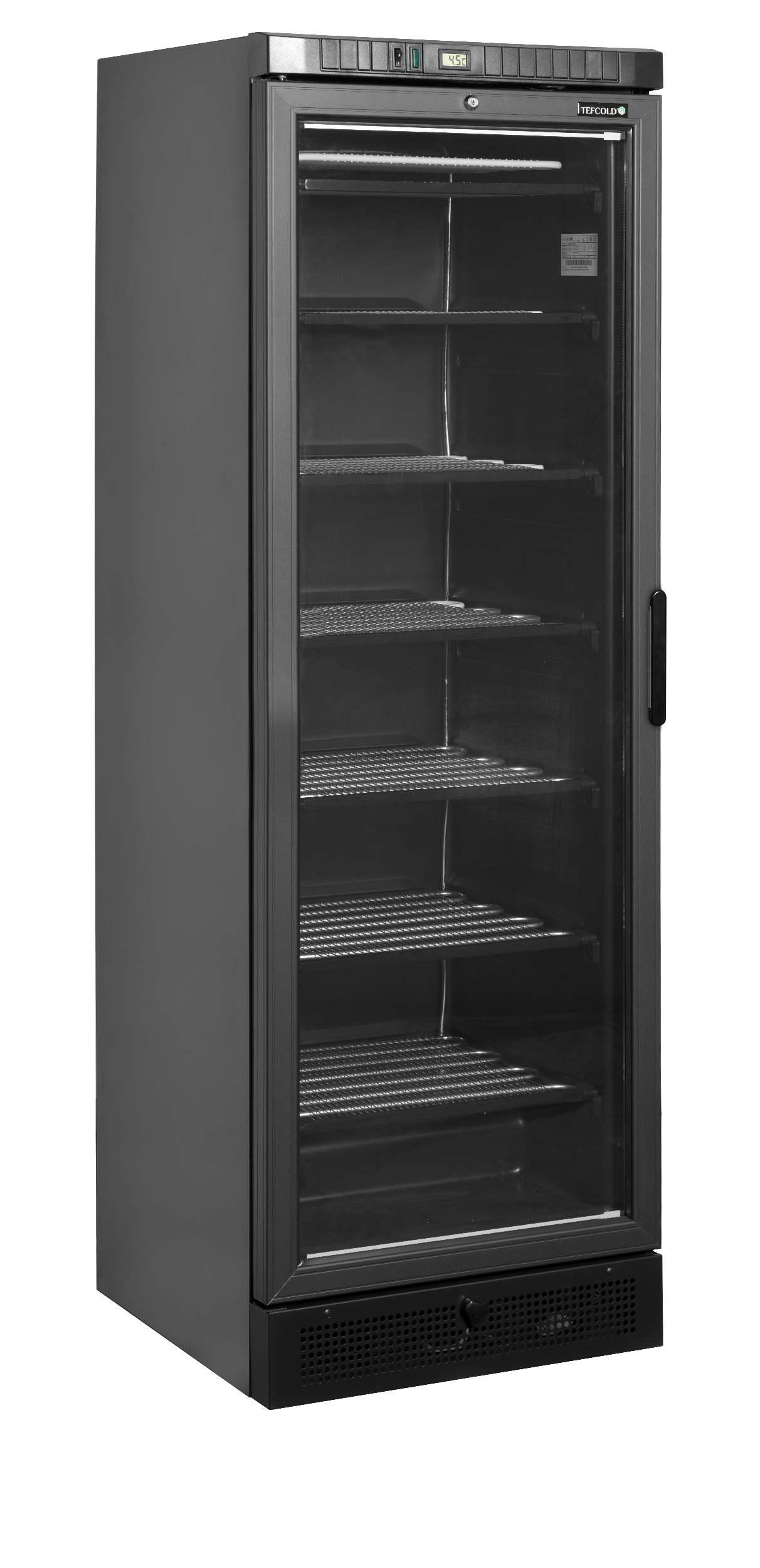 TEFCOLD Vitrinevrieskast, linksdraaiend UFSC371G Black L/H