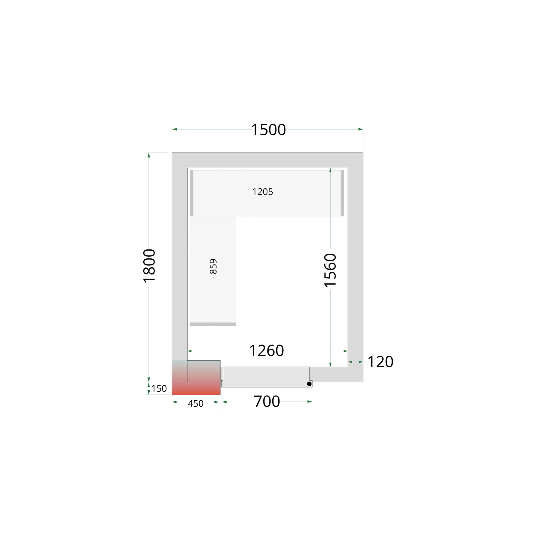 TEFCOLD Vriescelpanelen 120 mm CR 150x180x220