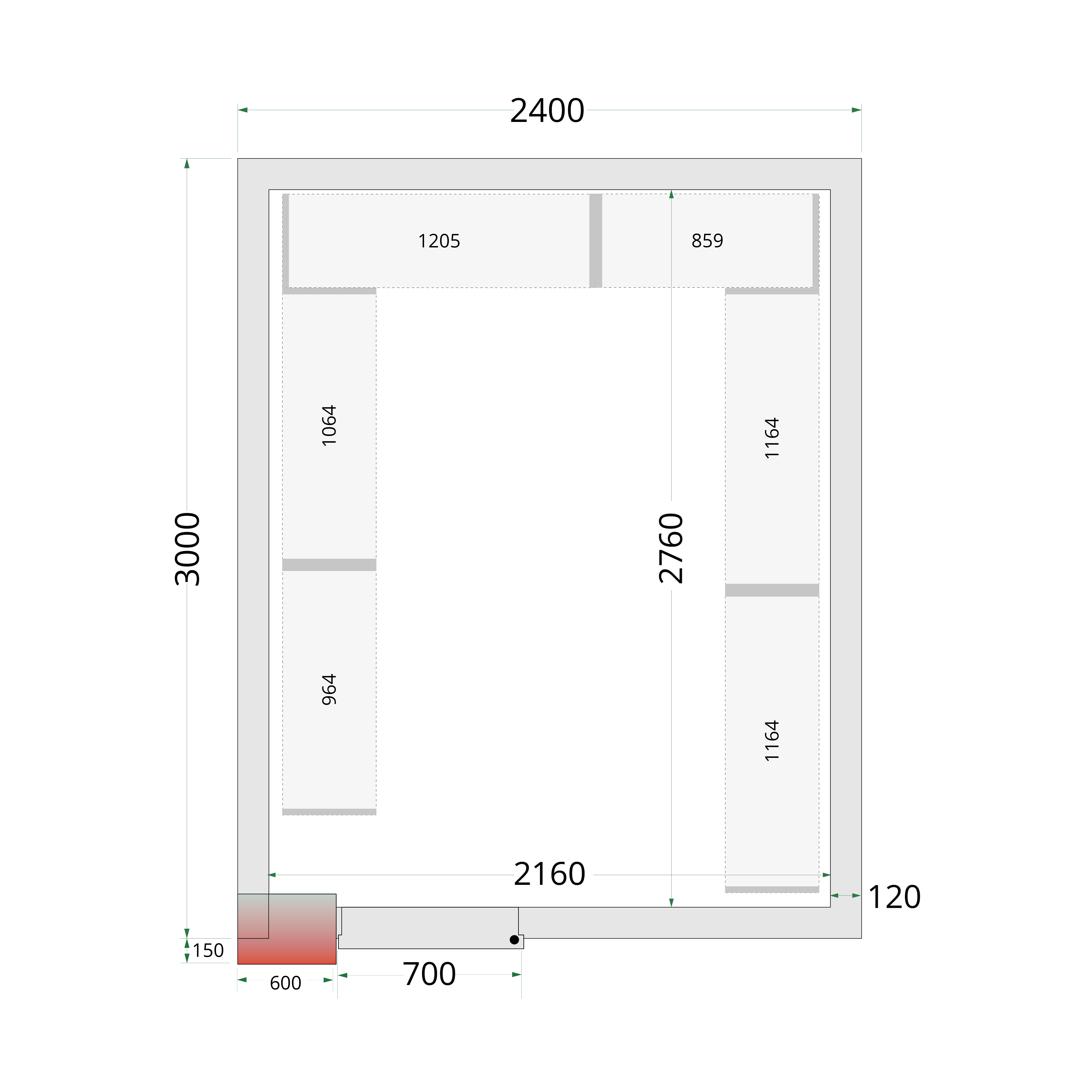 TEFCOLD Vriescelpanelen 120 mm CR 240x300x220