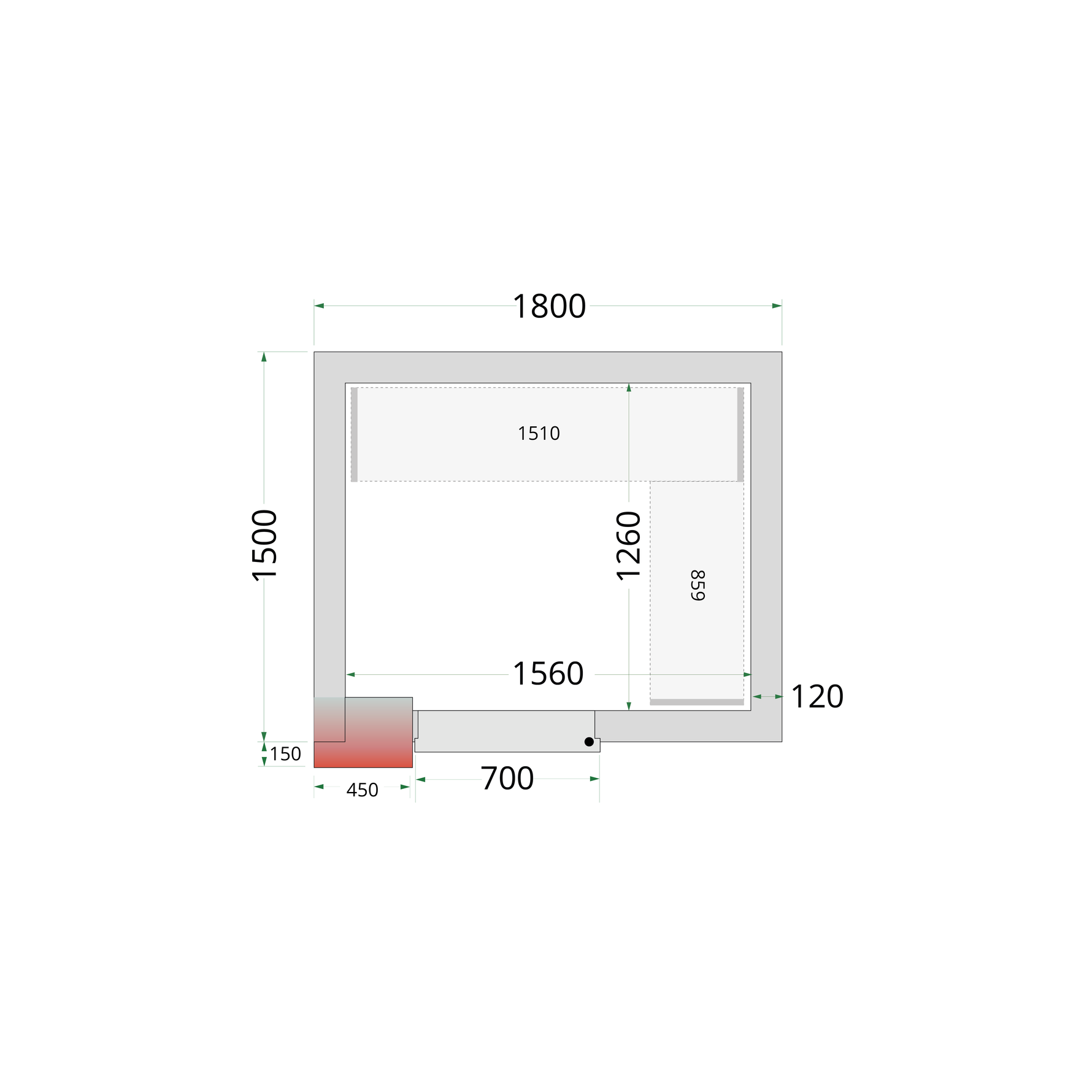 TEFCOLD Vriescelpanelen 120 mm CR 180x150x220