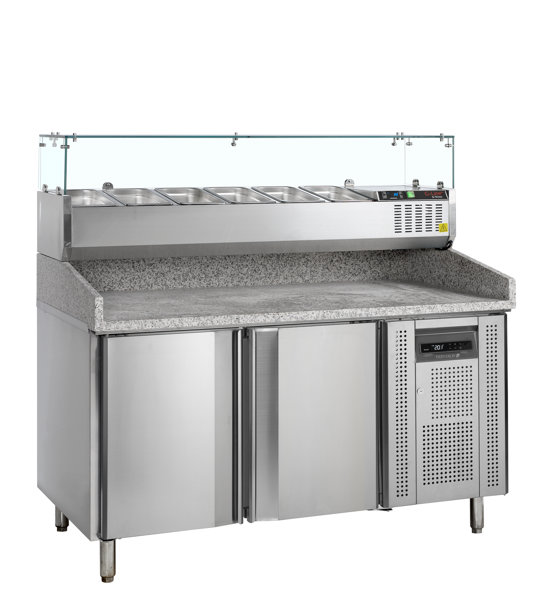 TEFCOLD Pizzatafel incl. unit voor toppings PT1200 + GVC38-150