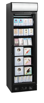 TEFCOLD Vrieskast glasdeur UFSC371GCP Black