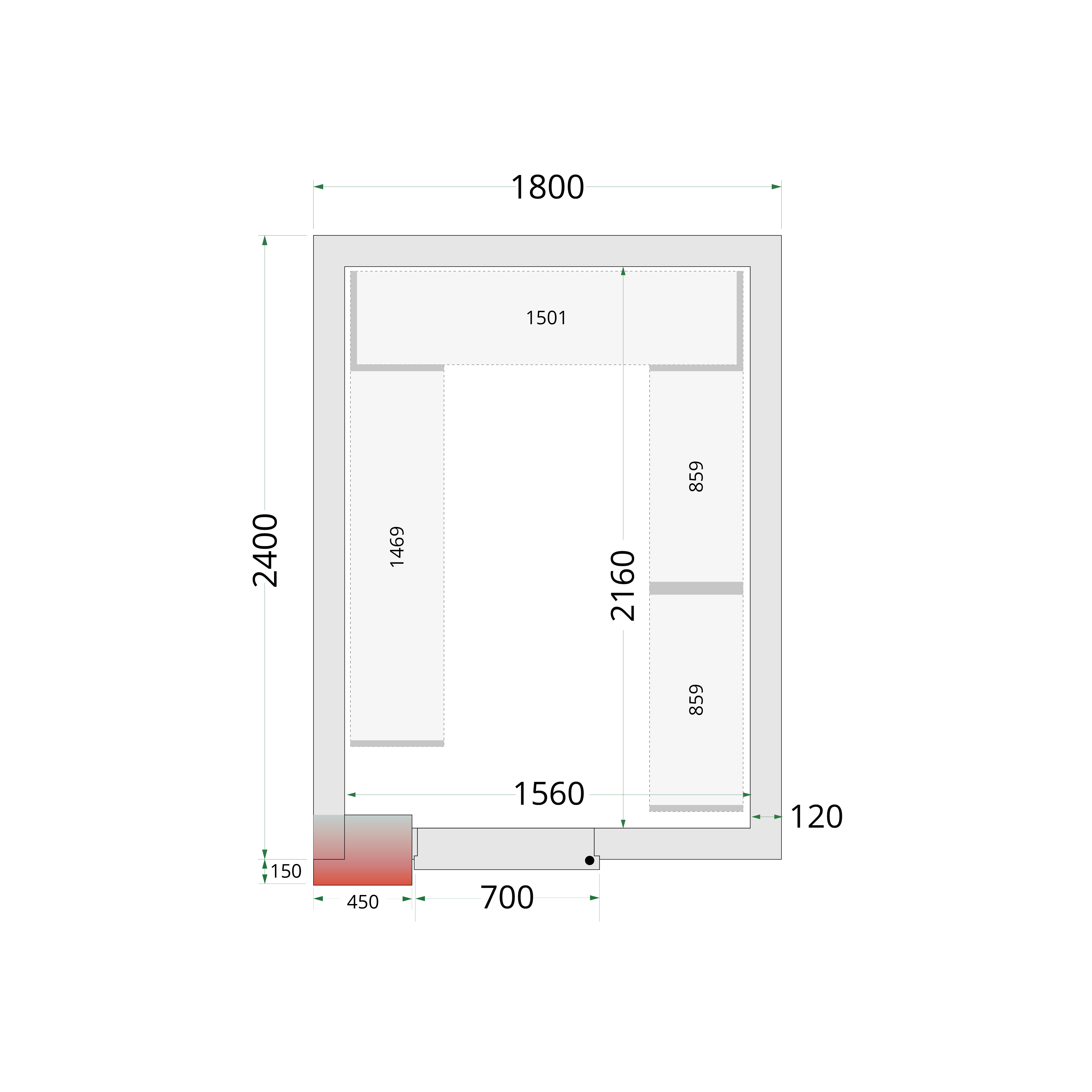 TEFCOLD Vriescelpanelen 120 mm CR 180x240x220