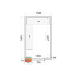 TEFCOLD Koelcelpanelen 80 mm - zonder vloer CR 150x240x212 NF