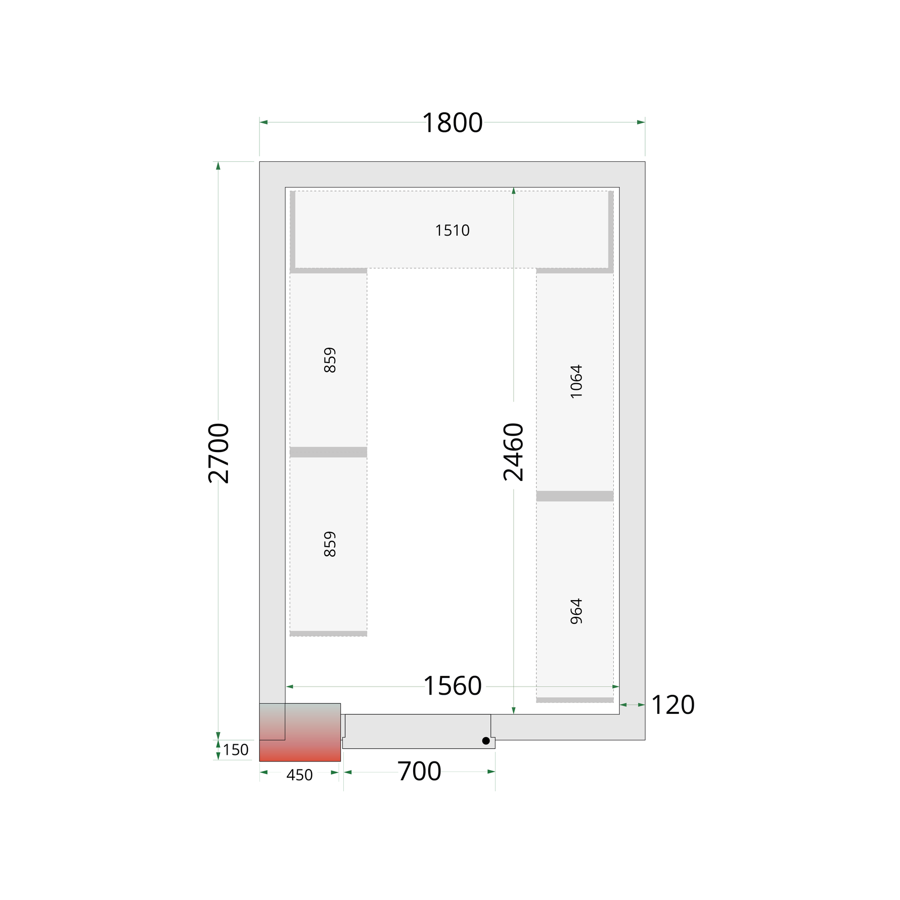 TEFCOLD Vriescelpanelen 120 mm CR 180x270x220
