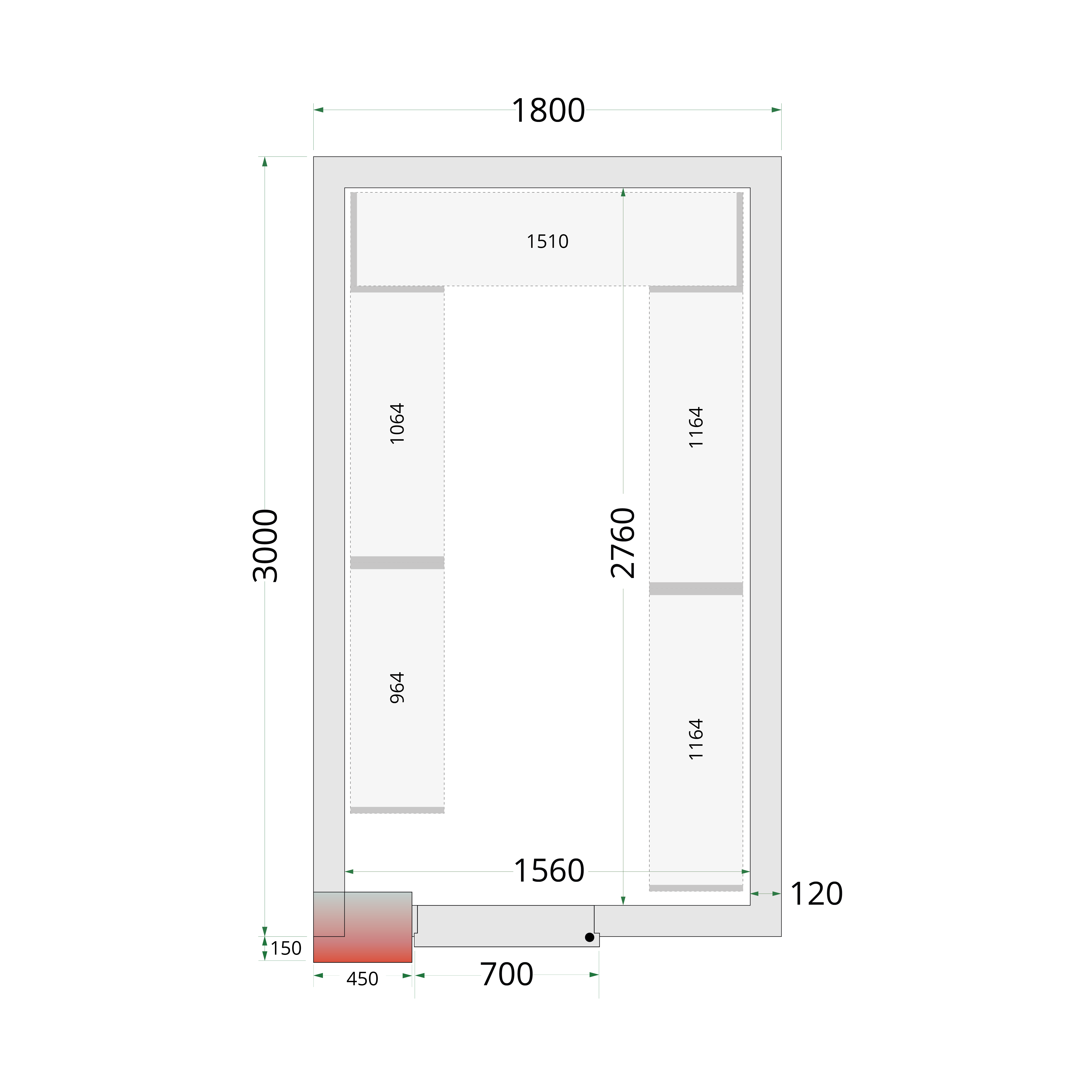 TEFCOLD Vriescelpanelen 120 mm CR 180x300x220