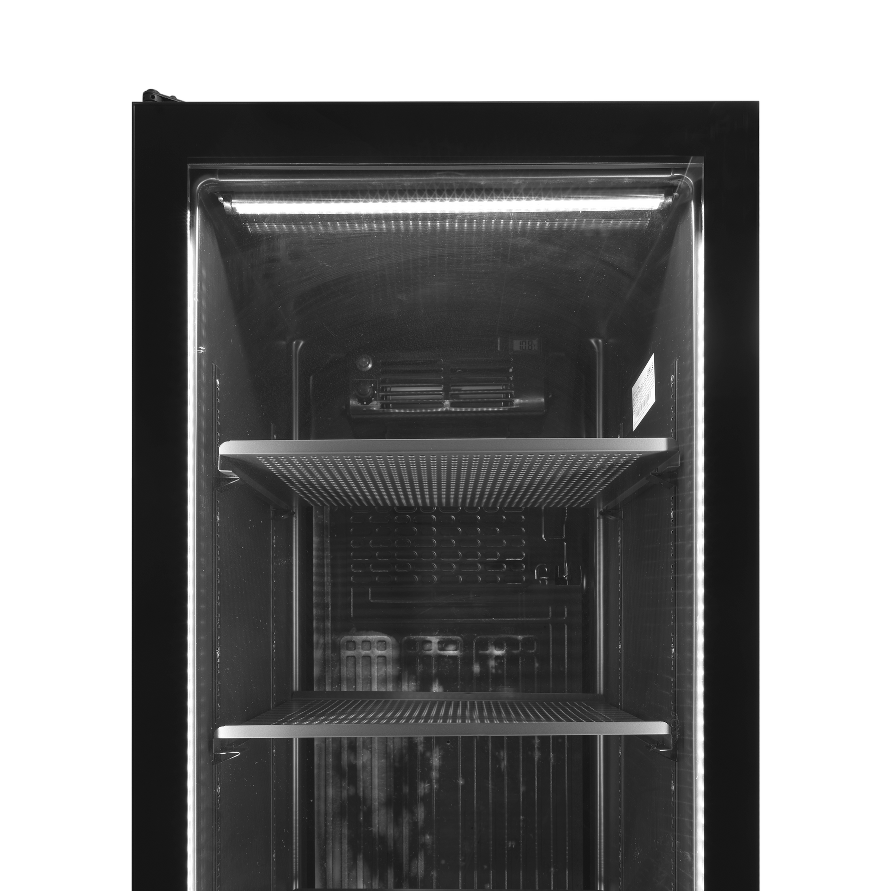 TEFCOLD Zwarte displaykoeler, linkerkant scharnierend SCU1425 FRAMELESS L/H