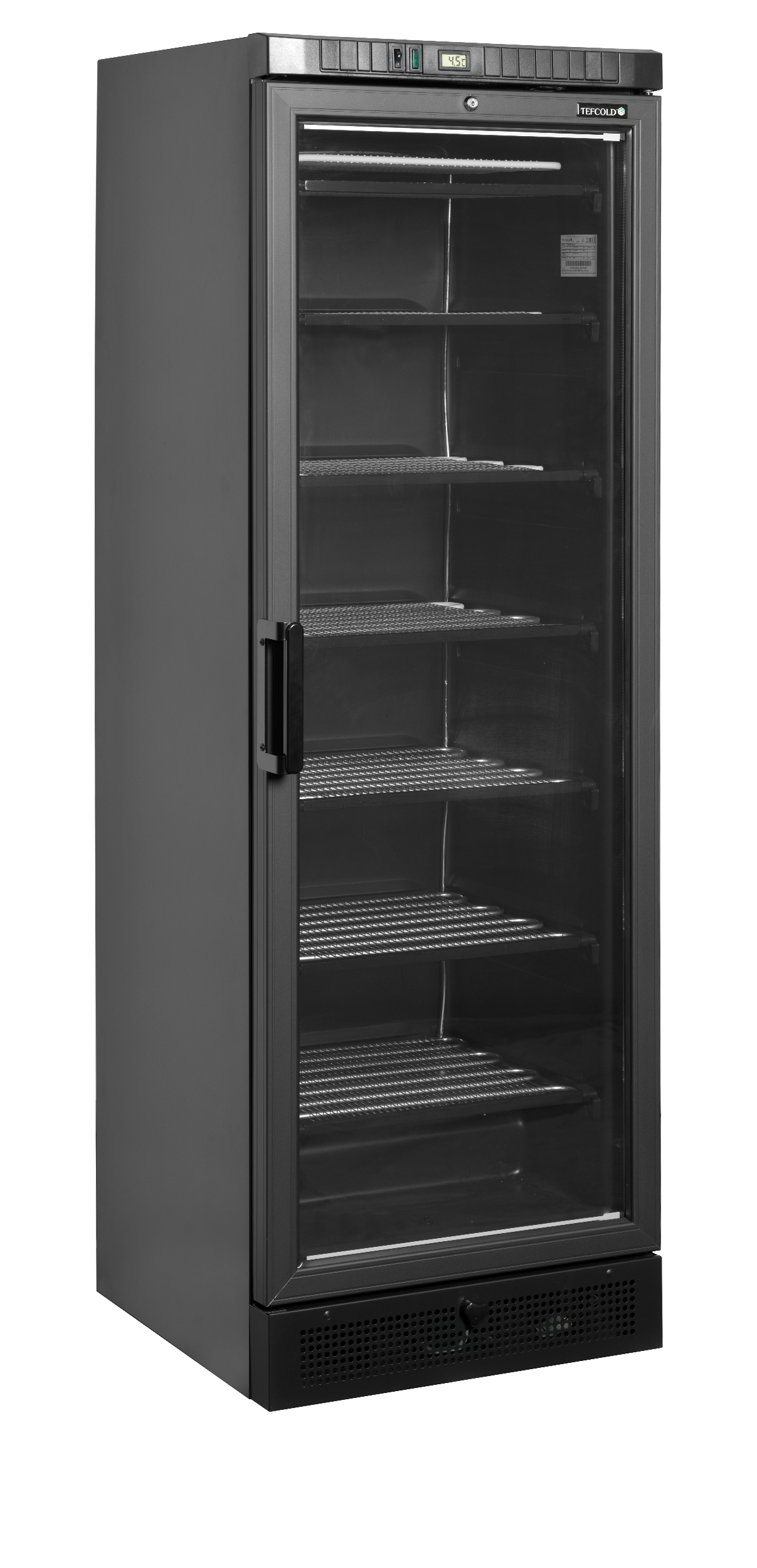TEFCOLD Vrieskast glasdeur UFSC371G Black