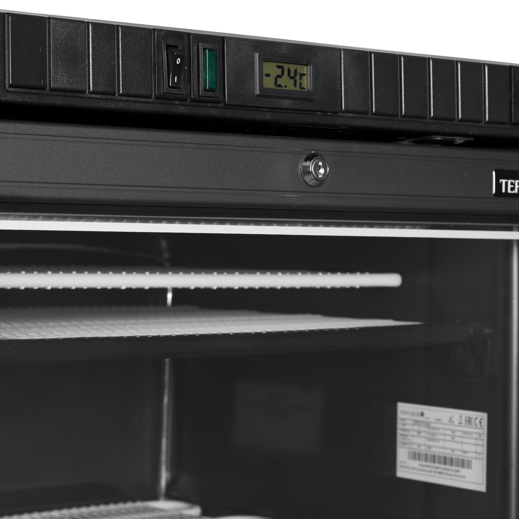 TEFCOLD Vrieskast glasdeur UFSC371G Black