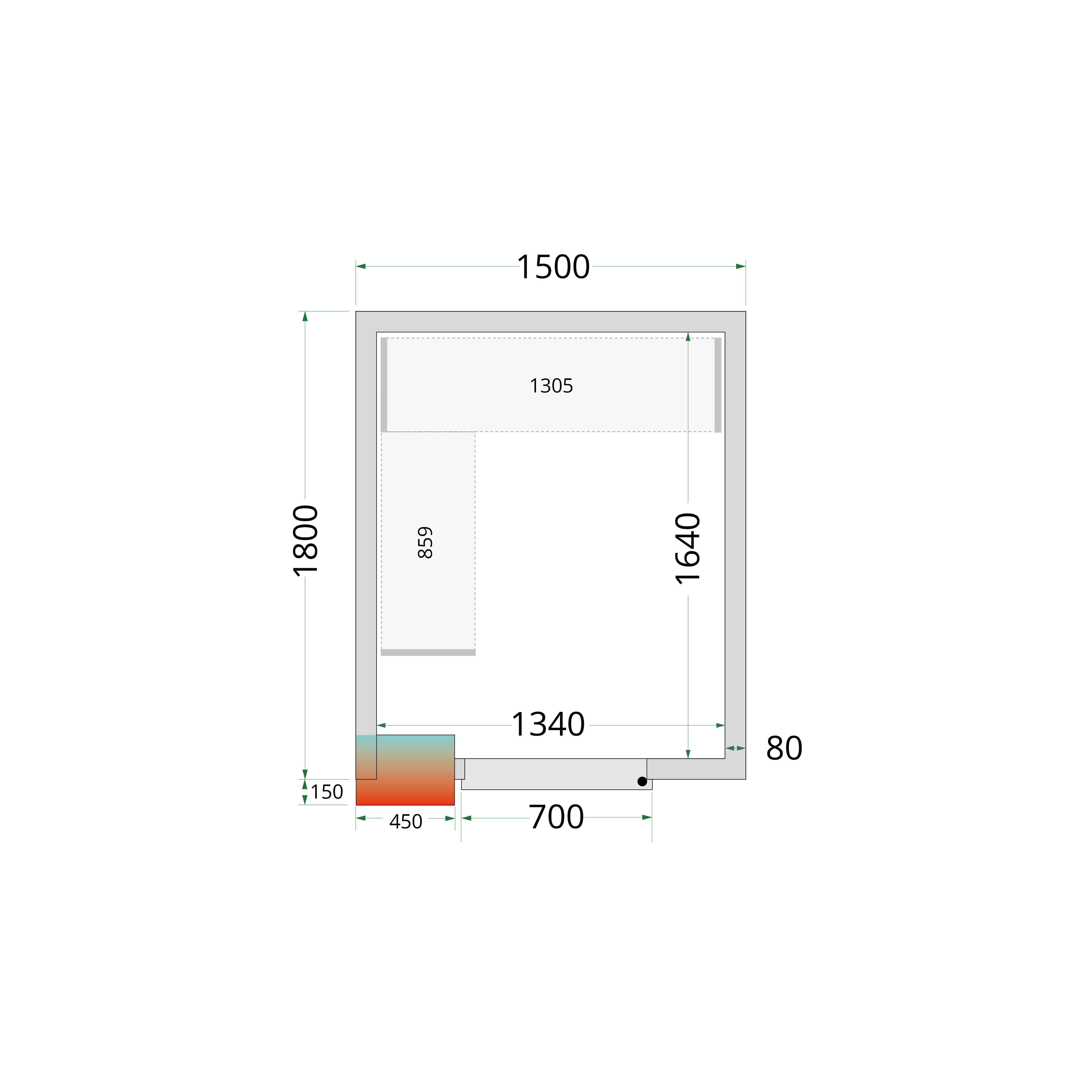 TEFCOLD Koelcelpanelen 80 mm CR 150x180x220