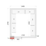 TEFCOLD Vriescelpanelen 120 mm - 850 mm brede deur CR 240x270x220 WD