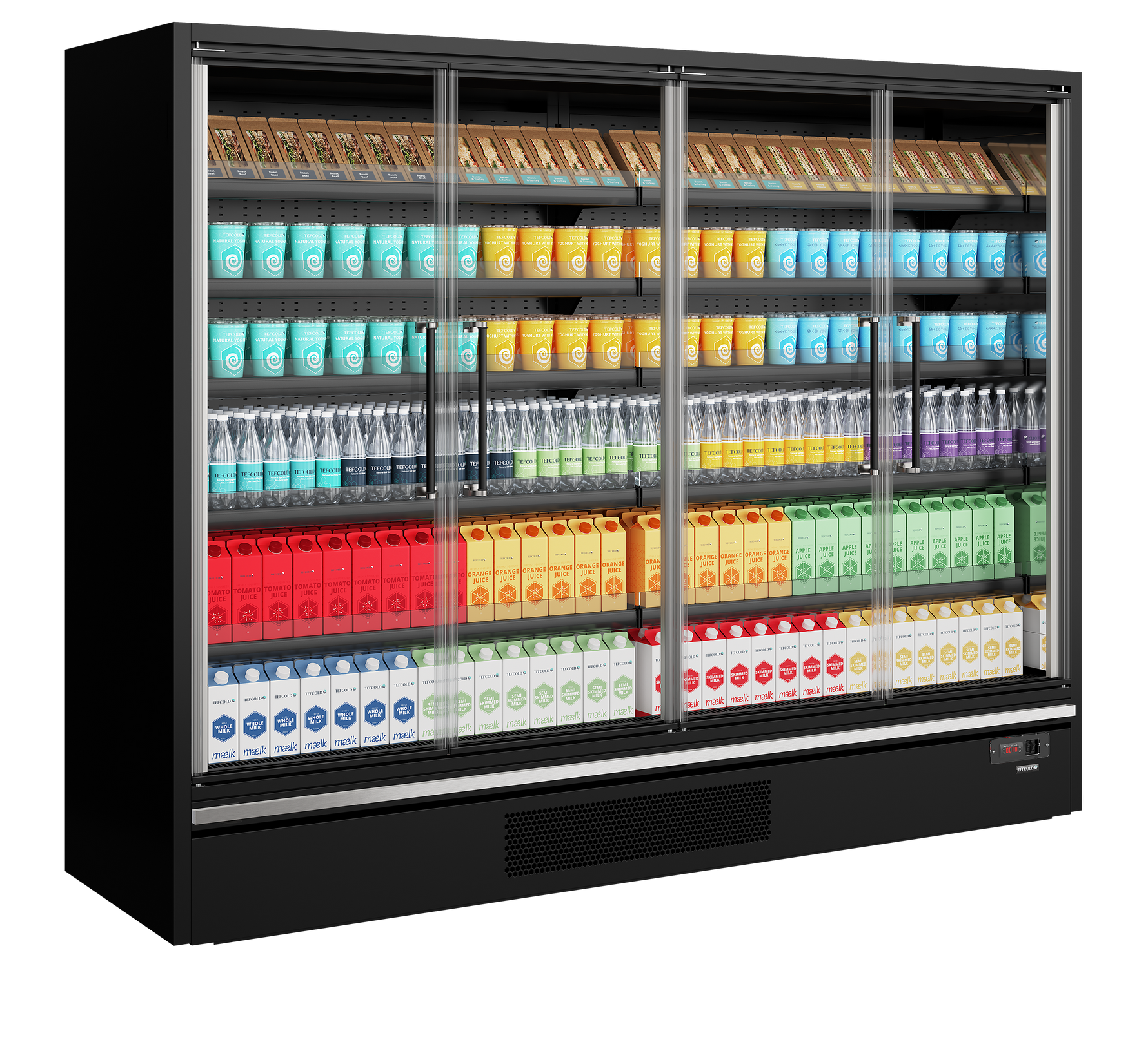 TEFCOLD Multideckkoeler, supermarkt Galaxy+ GP26FGD Maxi Black