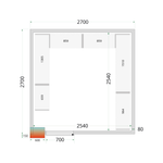 TEFCOLD Koelcelpanelen 80 mm - zonder vloer CR 270x270x212 NF