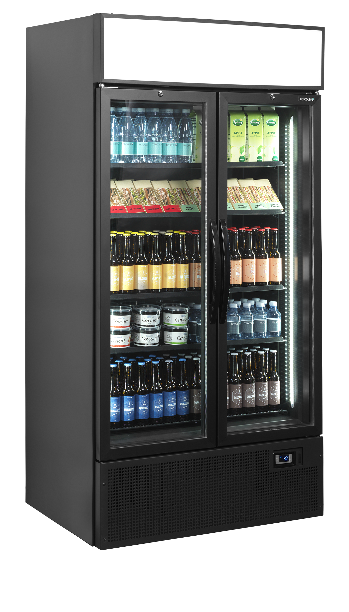 TEFCOLD Zwarte displaykoeler FSC1000H BLACK
